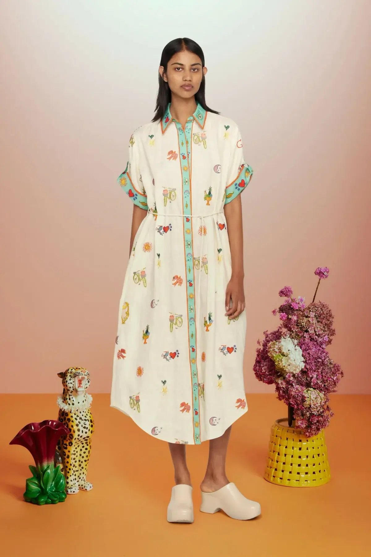 ALEMAIS HOLIDAY GO-TO EMBROIDERED SHIRTDRESS SIZE 10 photo 2