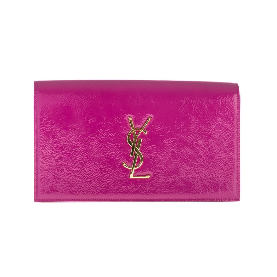Saint Laurent Magenta Classic Kate Monogram Clutch photo 2