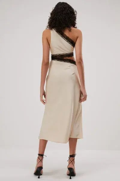 MISHA Hattie Satin Midi Dress Pink Champagne Size 6/XS photo 4
