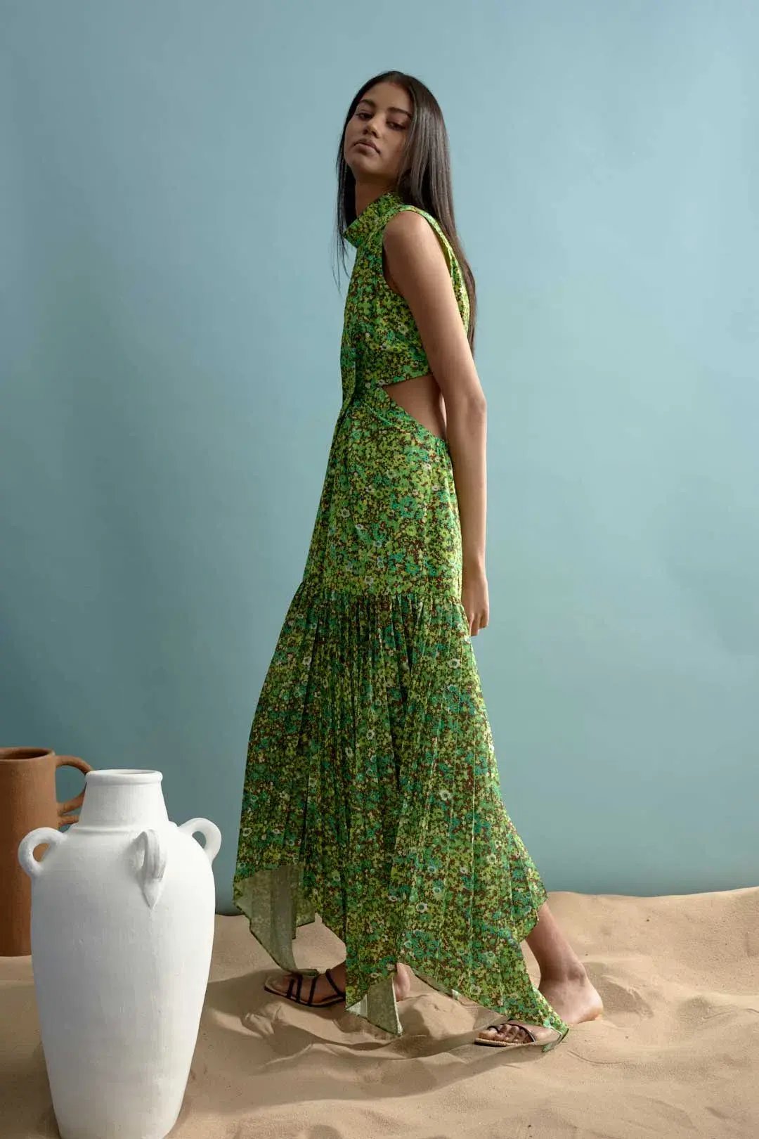 Alemais Phyllis Twist Front Pleat Dress Print Size 12 photo 3