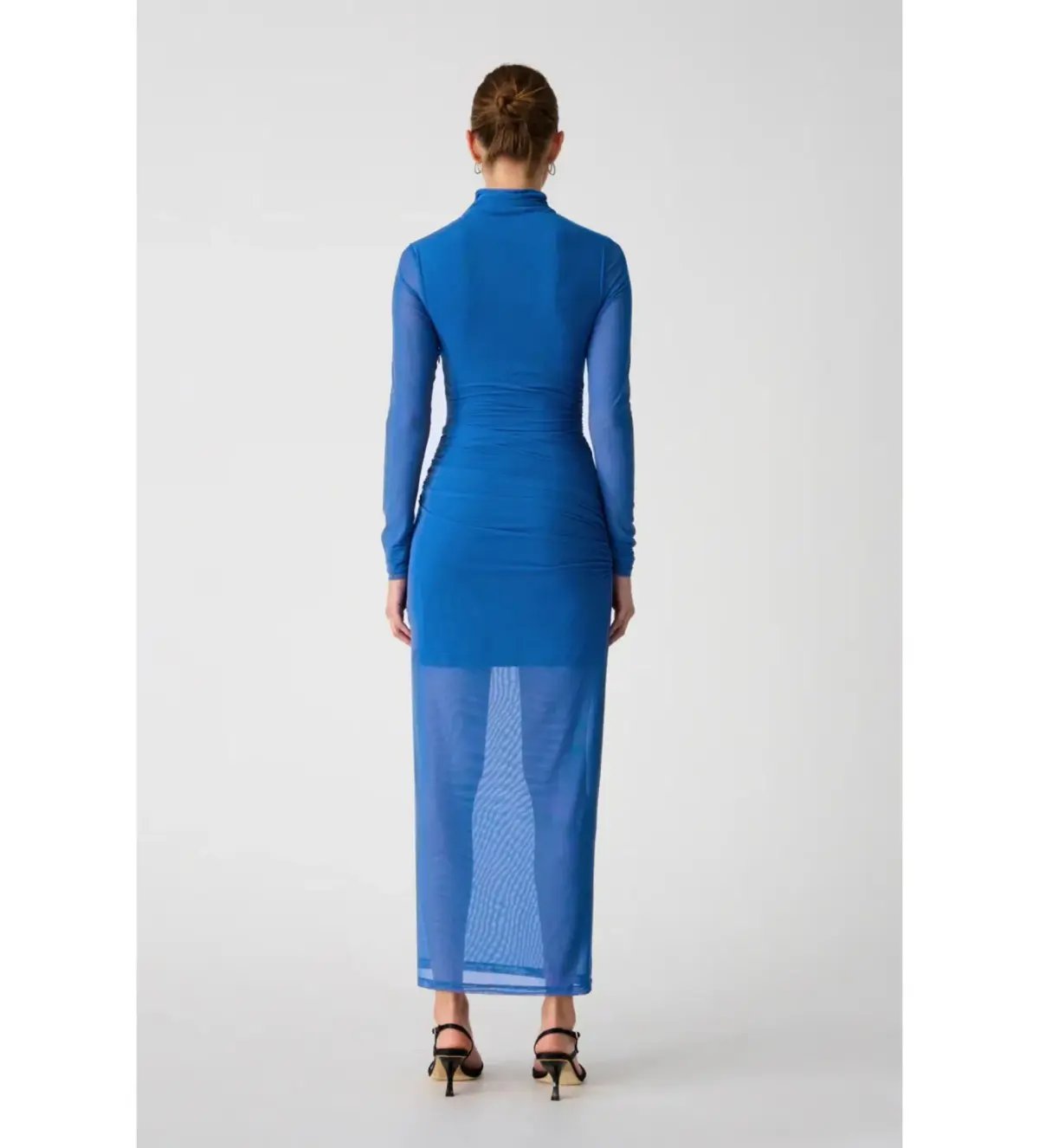 Misha Madigral Mesh Midi Dress Azure Blue Size 10 photo 3