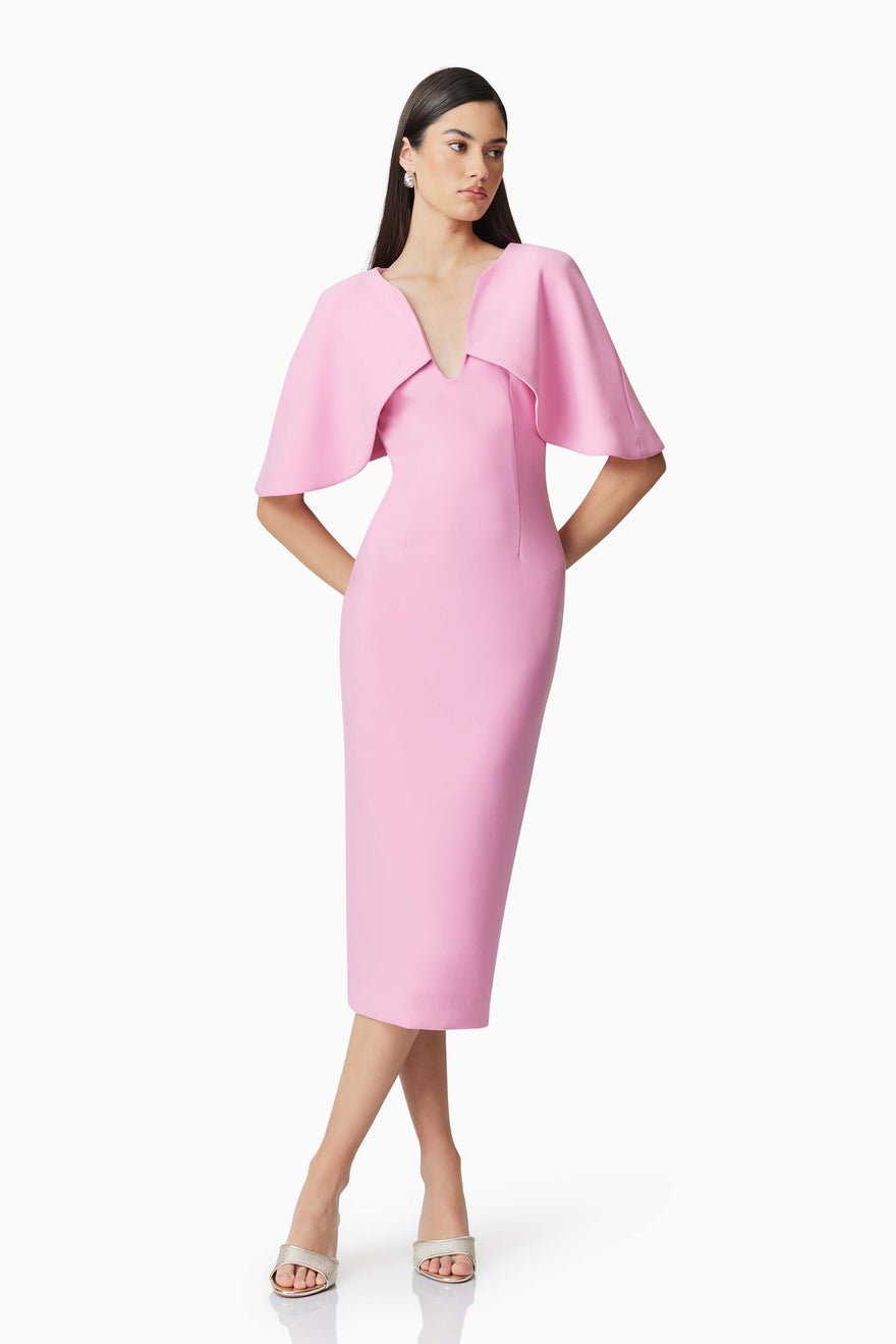 Elliatt Gia Cape Midi Dress - Sugar Pink photo 2