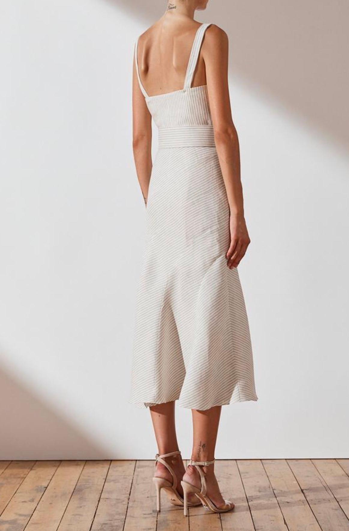 Shona Joy Shaw Linen Contour Panel Midi Dress photo 2