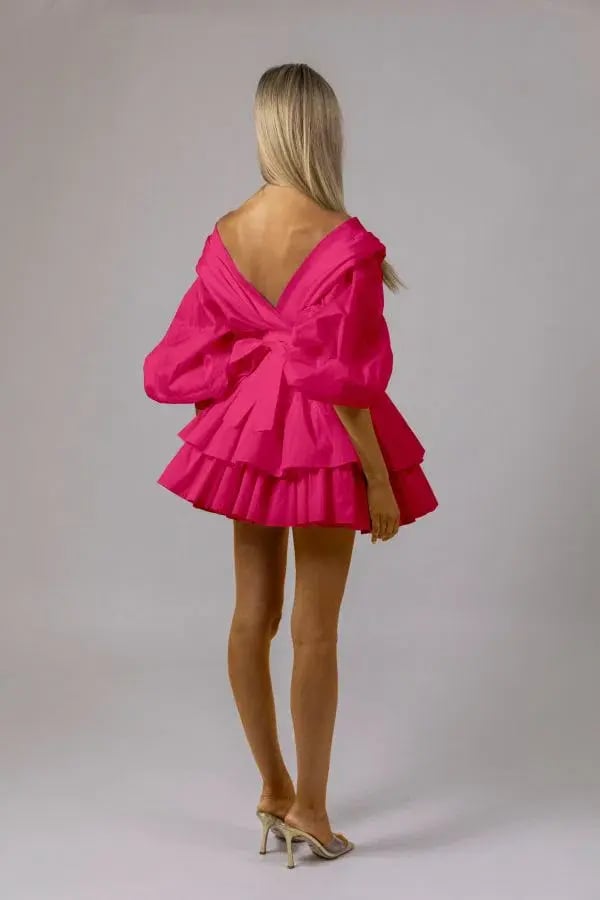 Alin Le Kal Chloe Dress Fuchsia Pink Size 8 photo 3