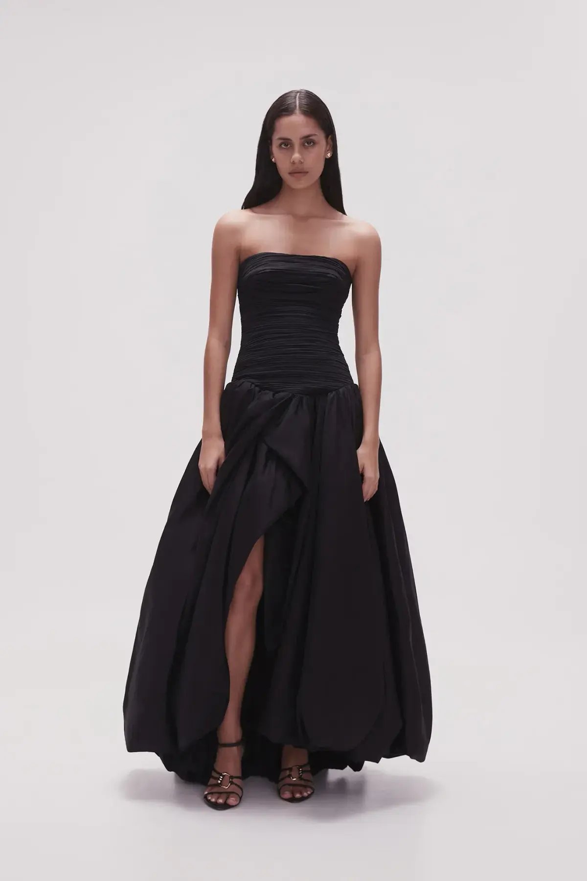 Aje Violette Bubble Hem Maxi Dress Black Size 12 photo 3