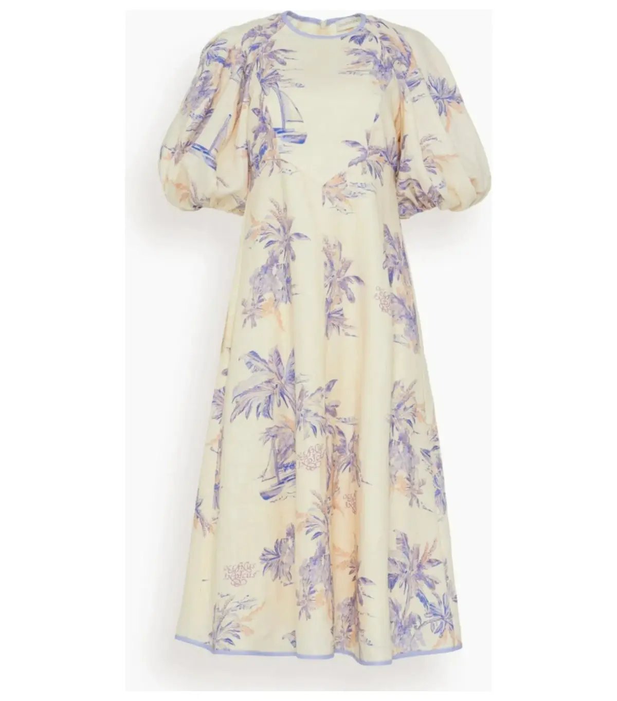 Zimmermann Linen Day Midi Dress in Pearl Palm Toile Size 12/M photo 3