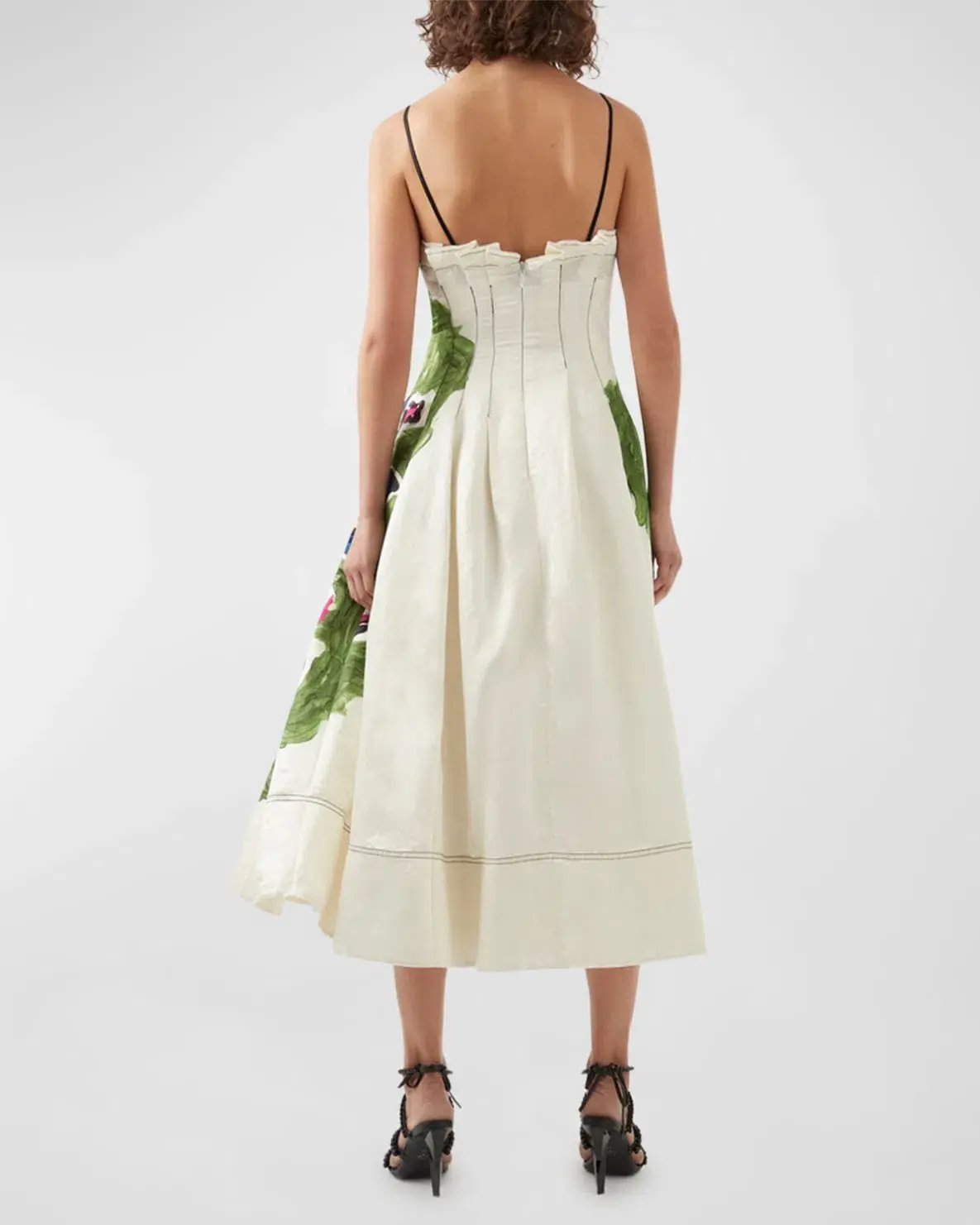Aje Paradiso Cinched Midi Dress Native Gumnut Floral Size 8 photo 2
