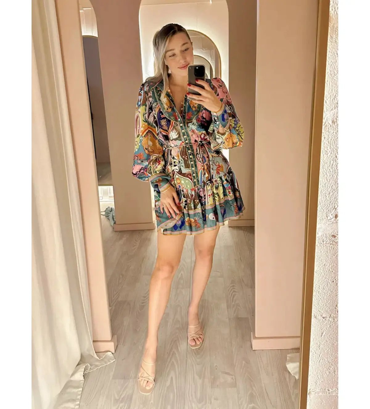 Alemais Evergreen Mini Dress In Multi Print Size 10 photo 5