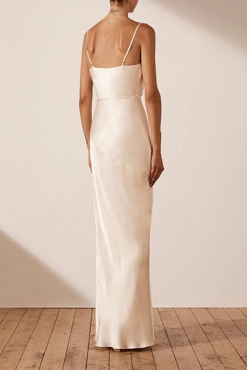 Shona Joy La Lune Bias Cowl Maxi Dress Cream Size 10 photo 2