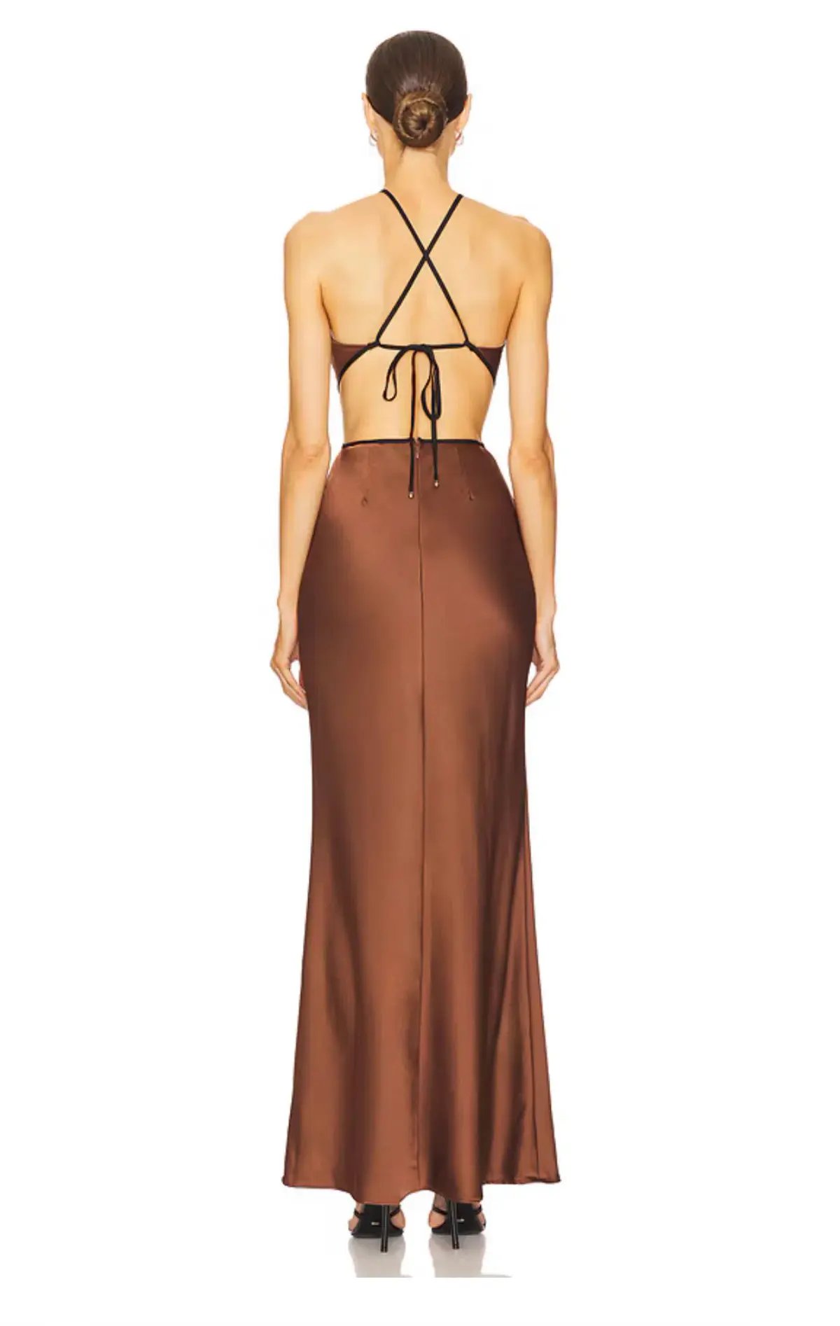 Misha Edem Maxi Dress - chocolate - size S/8 photo 3