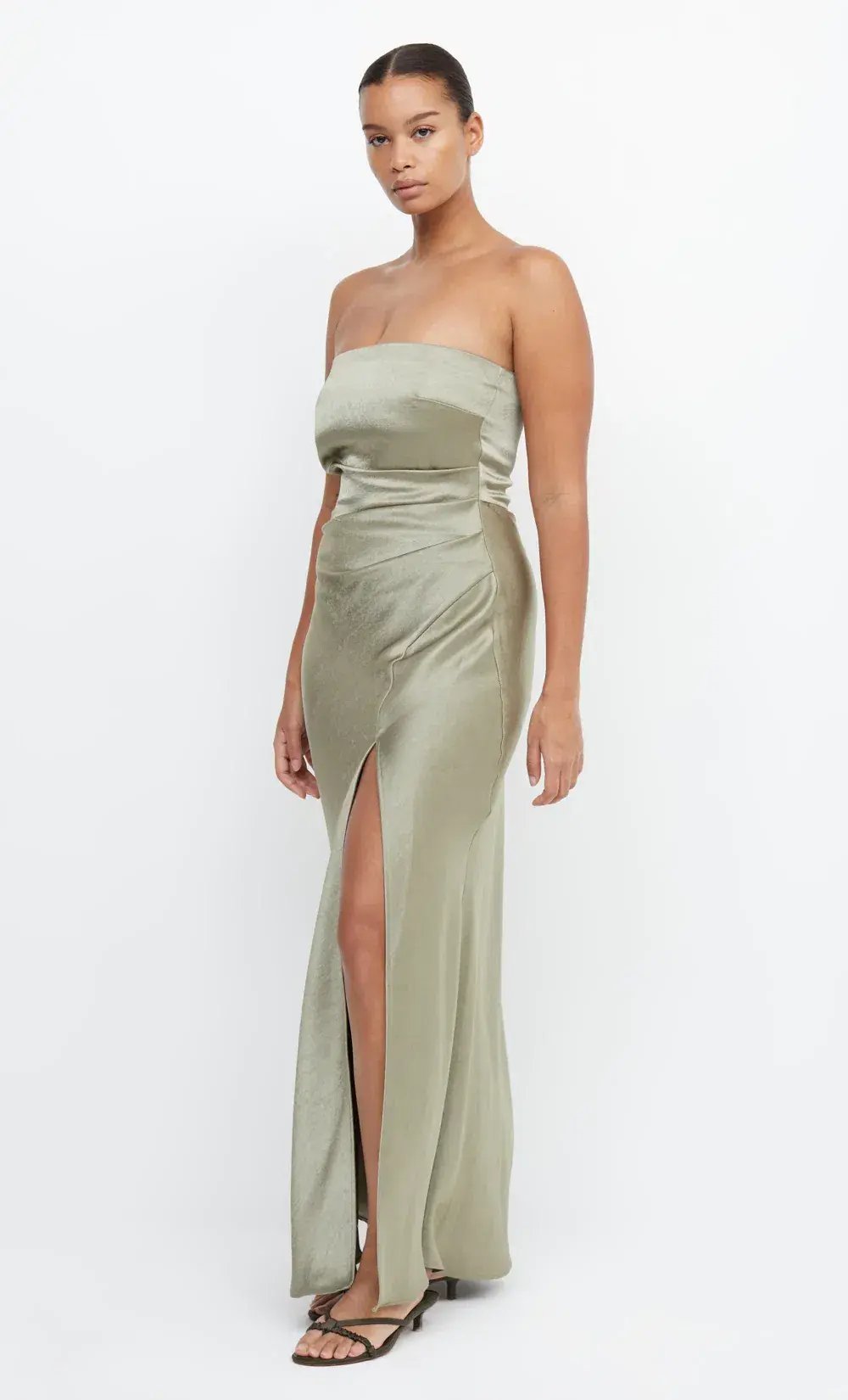 Bec & Bridge The Dreamer Strapless Maxi Dress Sage Green Size 12 / L photo 5