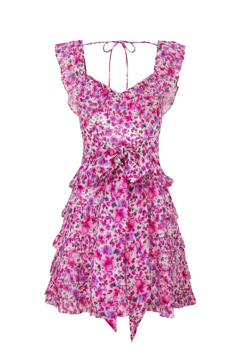 TALULAH PETULA MINI DRESS - PINK PRINT photo 3