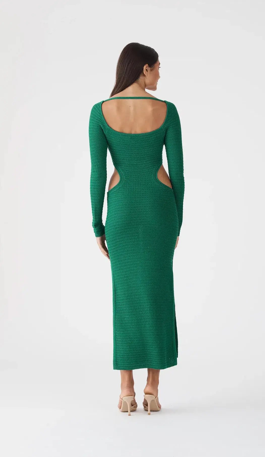 San Sloane Noelle Crochet Knit Midi Dress Green Size AU 6 photo 3