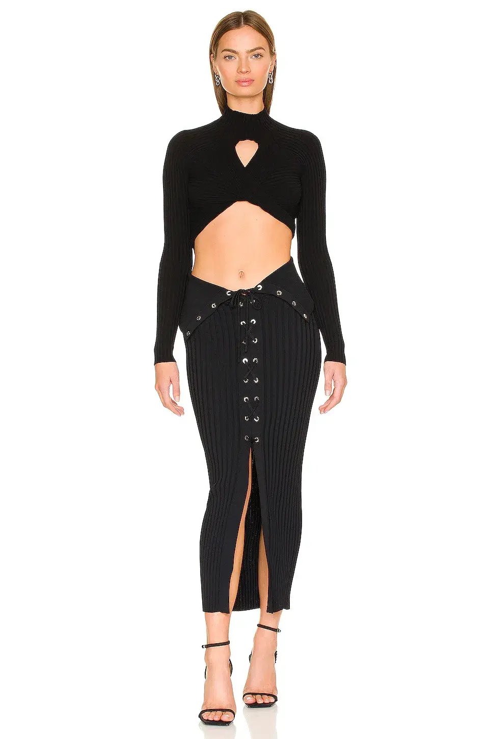 Dion Lee Lace Up Eyelet Skirt Black Size 6 photo 2