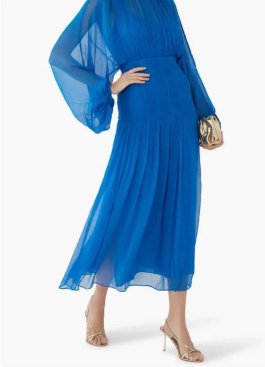 Shona Joy Dress Maya Ruched Panelled Midi Size 14 photo 2