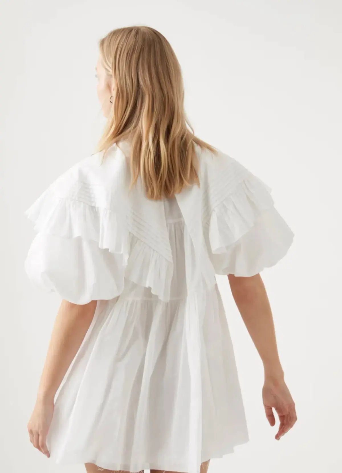 AJE Pablo Bib Smock Mini Dress Ivory Size 10 photo 3