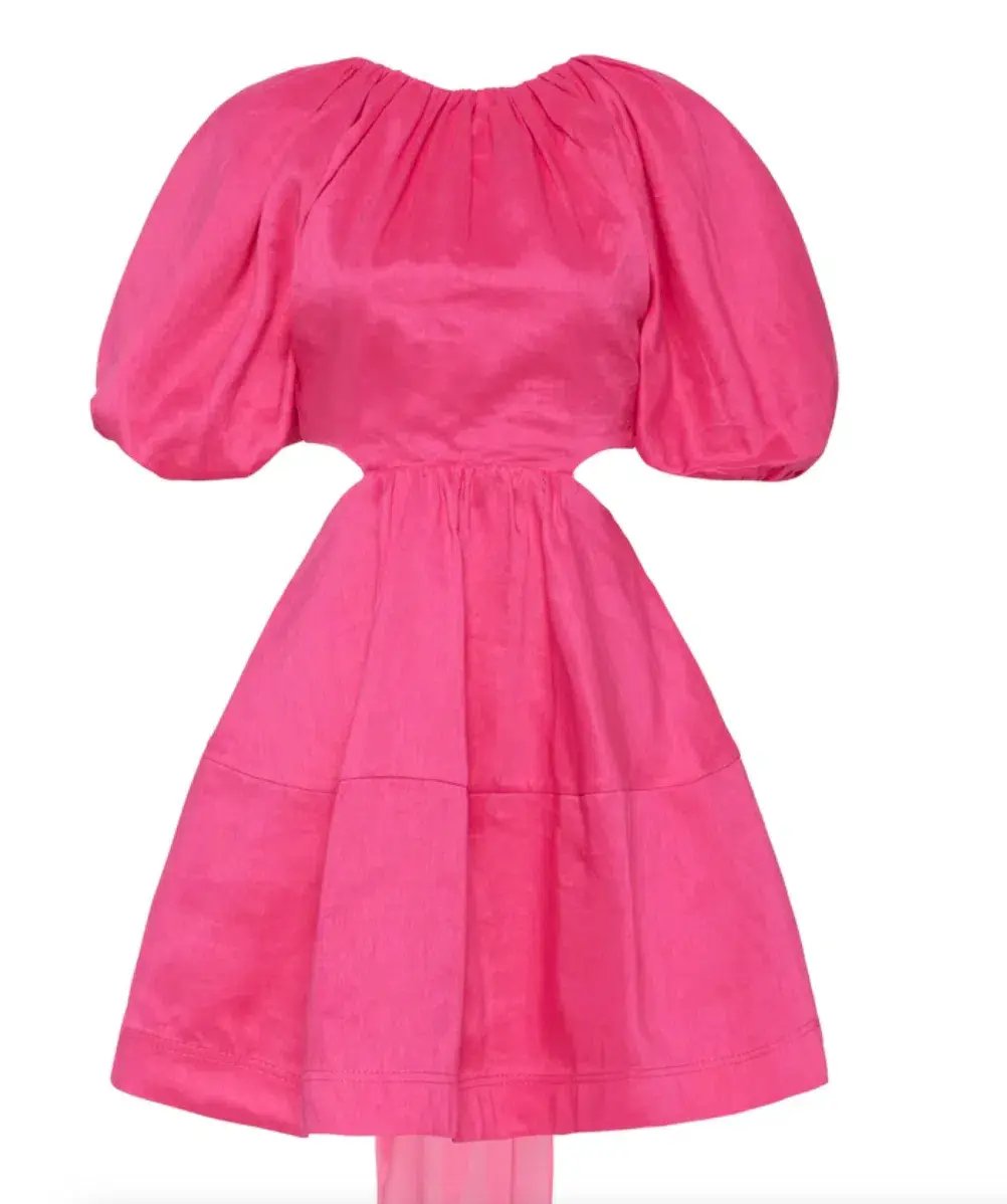 Aje Admiration Lace Up Mini Dress Pink Size 6 photo 3