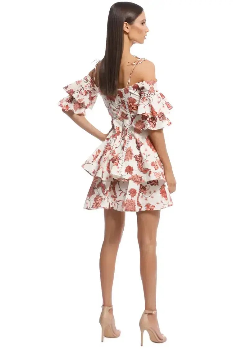 Thurley Valencia Off-shoulder Dress Russet Multi Size AU 10 photo 2