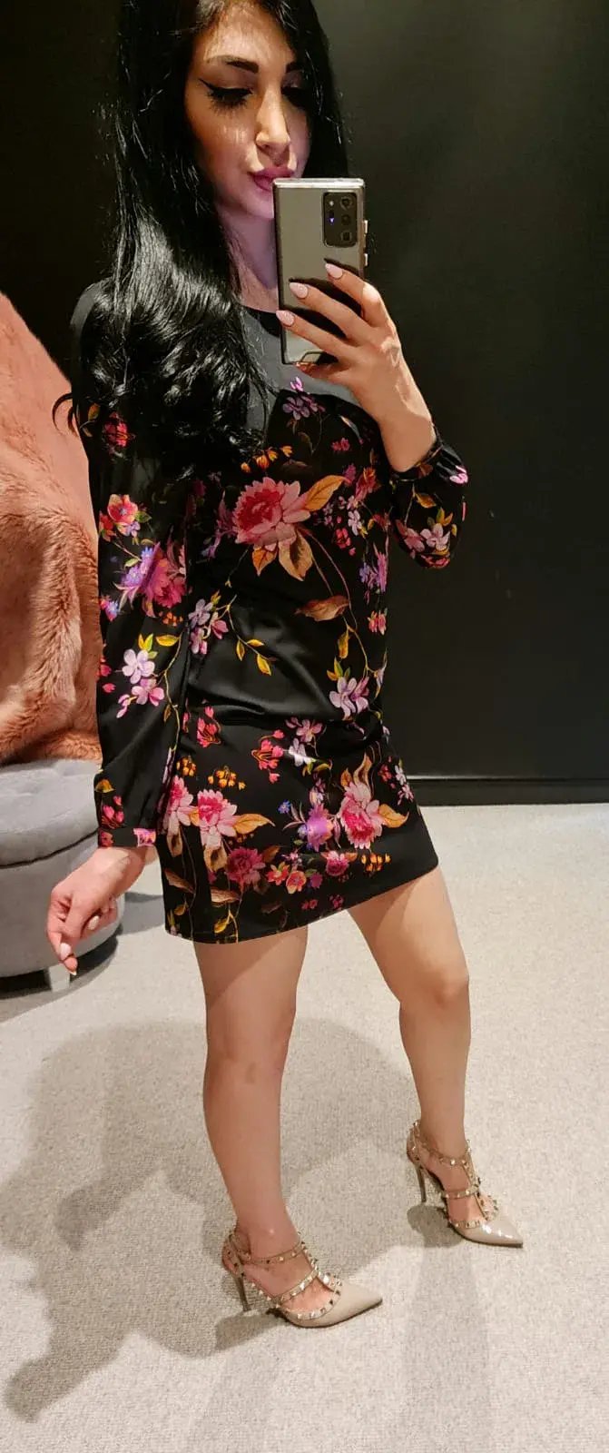 Alannah Hill Dress Black Floral Print Size 6 photo 2