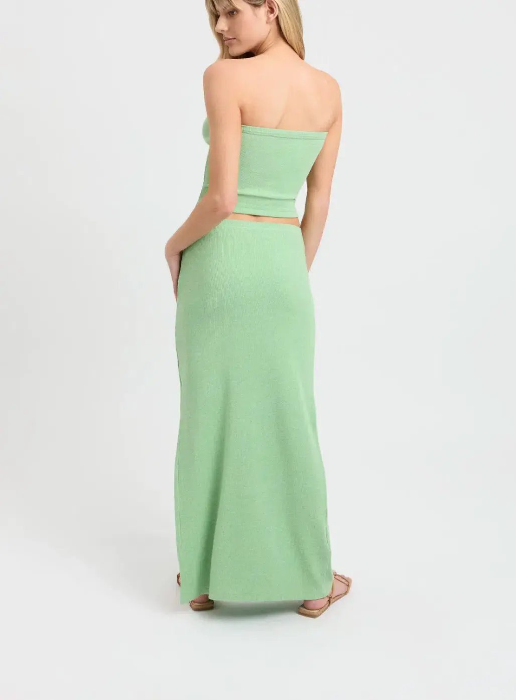 Kookai Freddie Top and Bodhi Low Rise Maxi Skirt Set Green Size 34 / AU 6 photo 3