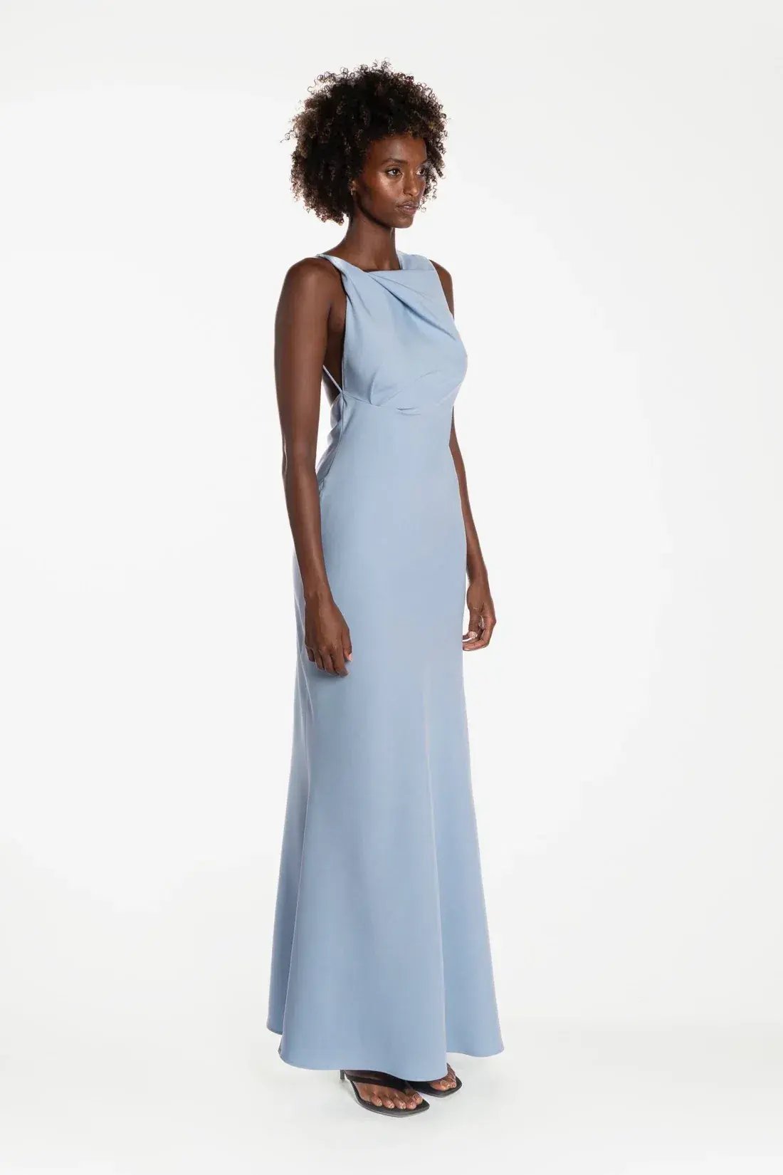 BARIANO Navy full length formal dress photo 26