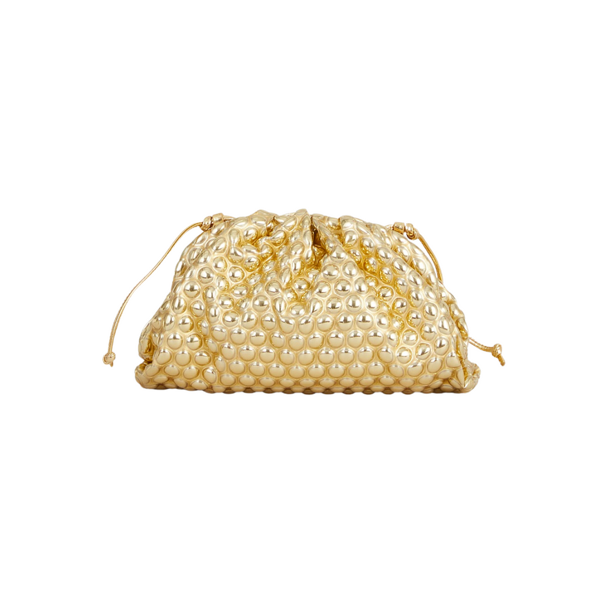 Bottega Veneta Mini Leather Clutch (gold) photo 2