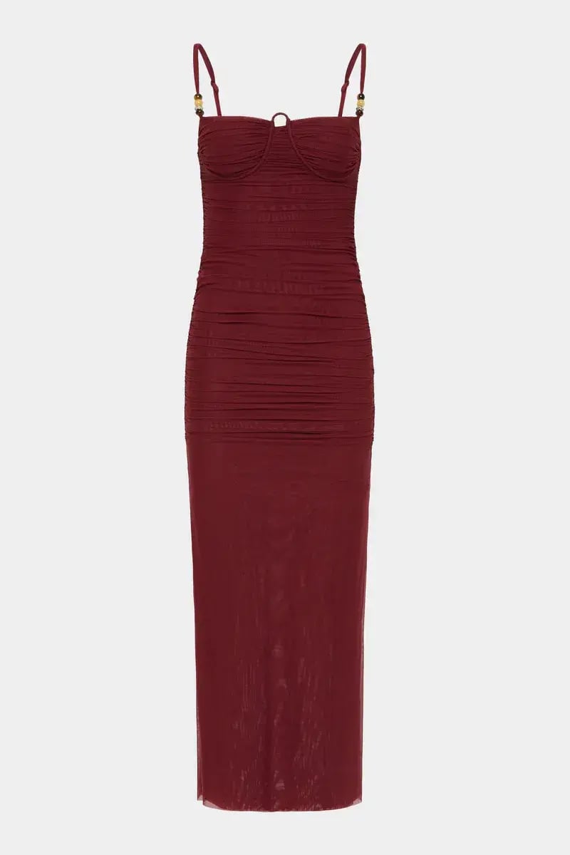 Sir Jacques Beaded Midi Dress Berry Size 1 / Size AU 8 photo 4