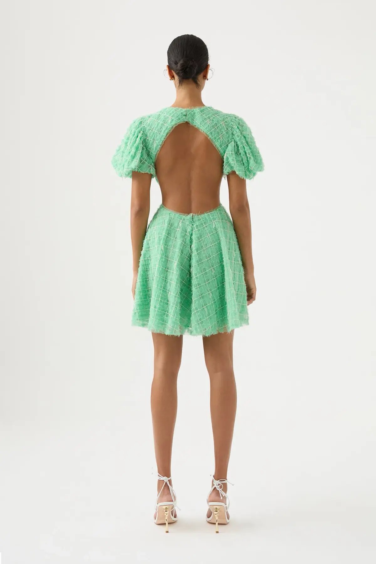Aje Context Embellished Mini Dress Marine Green Size 8 photo 3