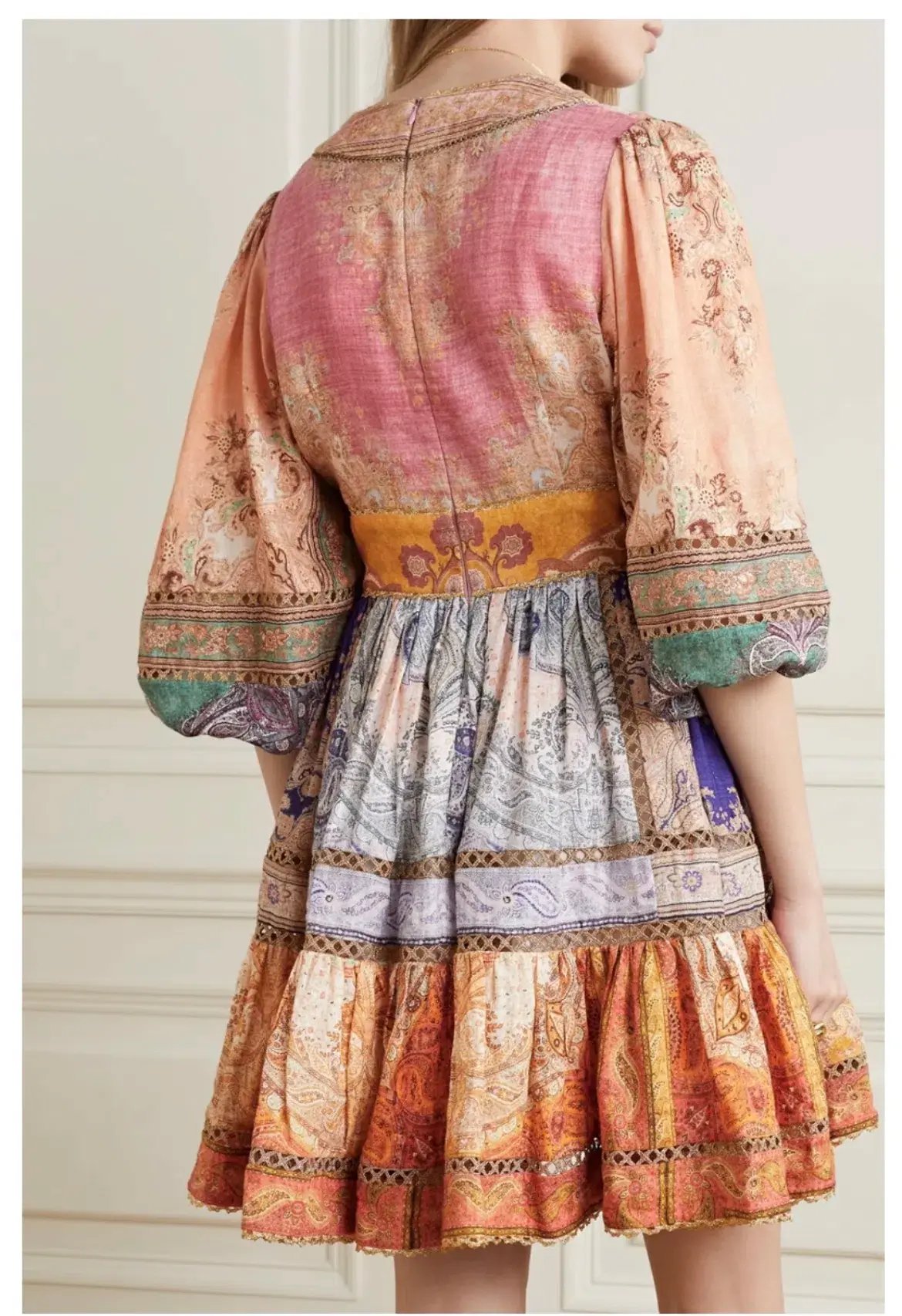 Zimmermann Anneke Lantern Mini Dress Print Size 3 / Au 14 photo 5