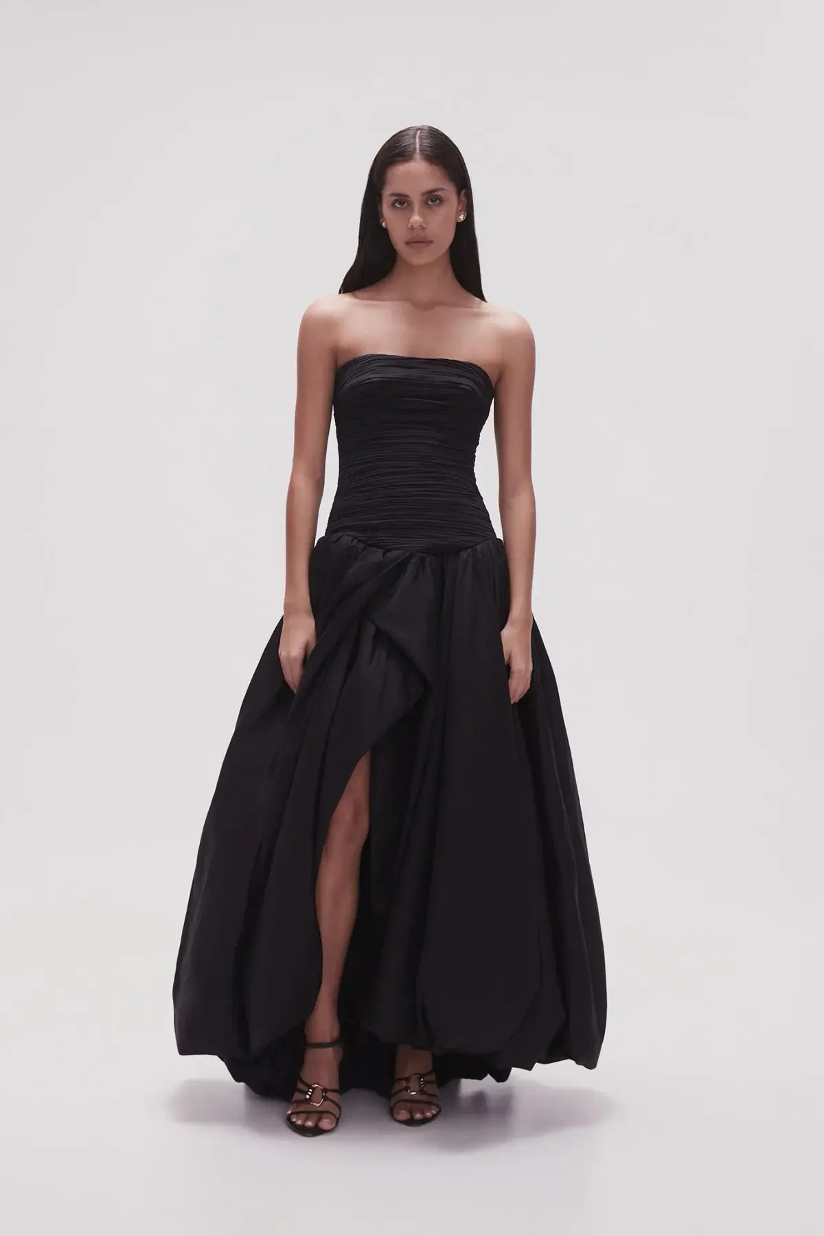 AJE Violette Bubble Hem Maxi Dress Black Size 6 photo 2