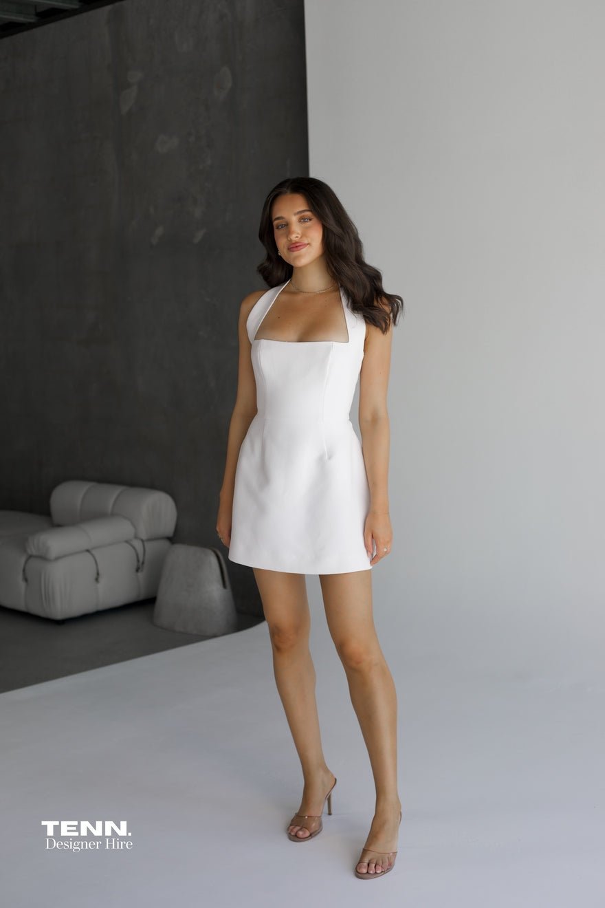 Odd Muse Structured Mini Dress - White photo 2