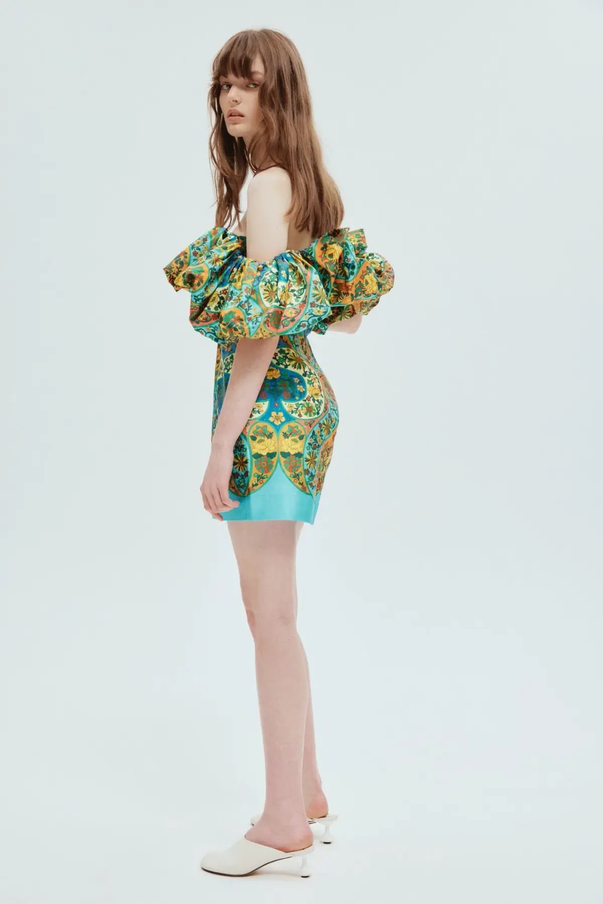Alemais Sofie Off Shoulder Mini Dress Multi Floral Size 8 photo 5