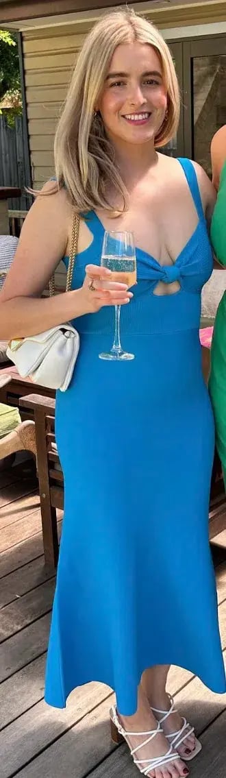 Rebecca Vallance Alma Knit Midi Dress Blue Size M / AU 8 photo 2