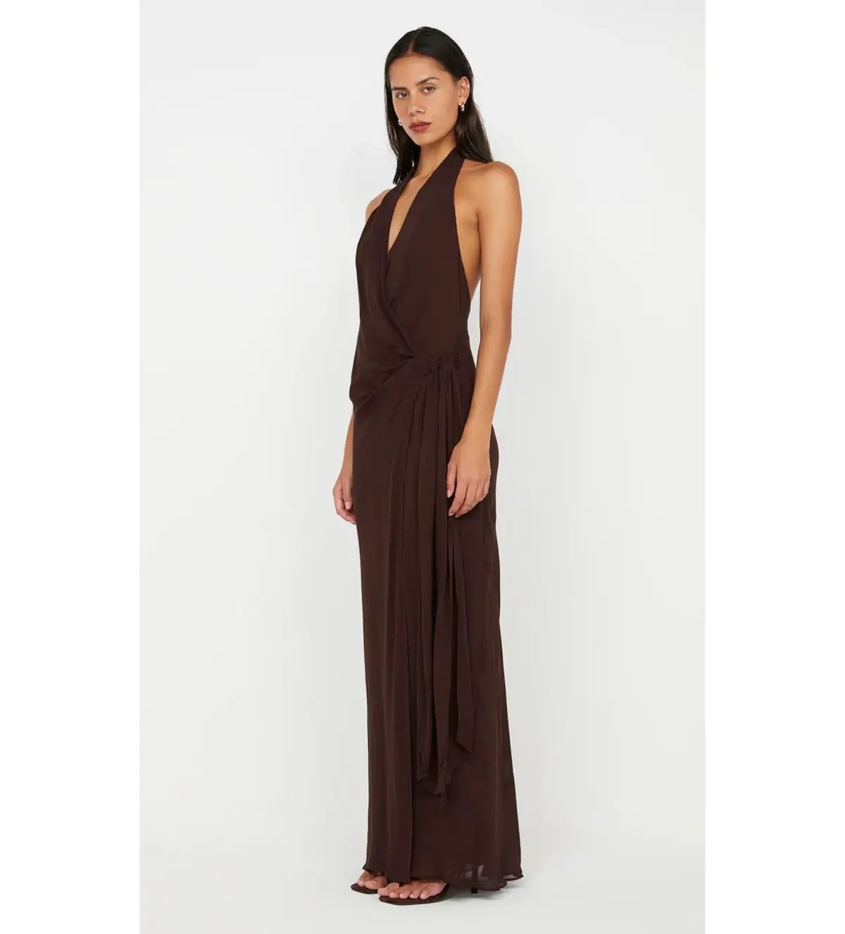Bec & Bridge Soneva Wrap Maxi Dress Dark Chocolate Size AU 8 photo 2