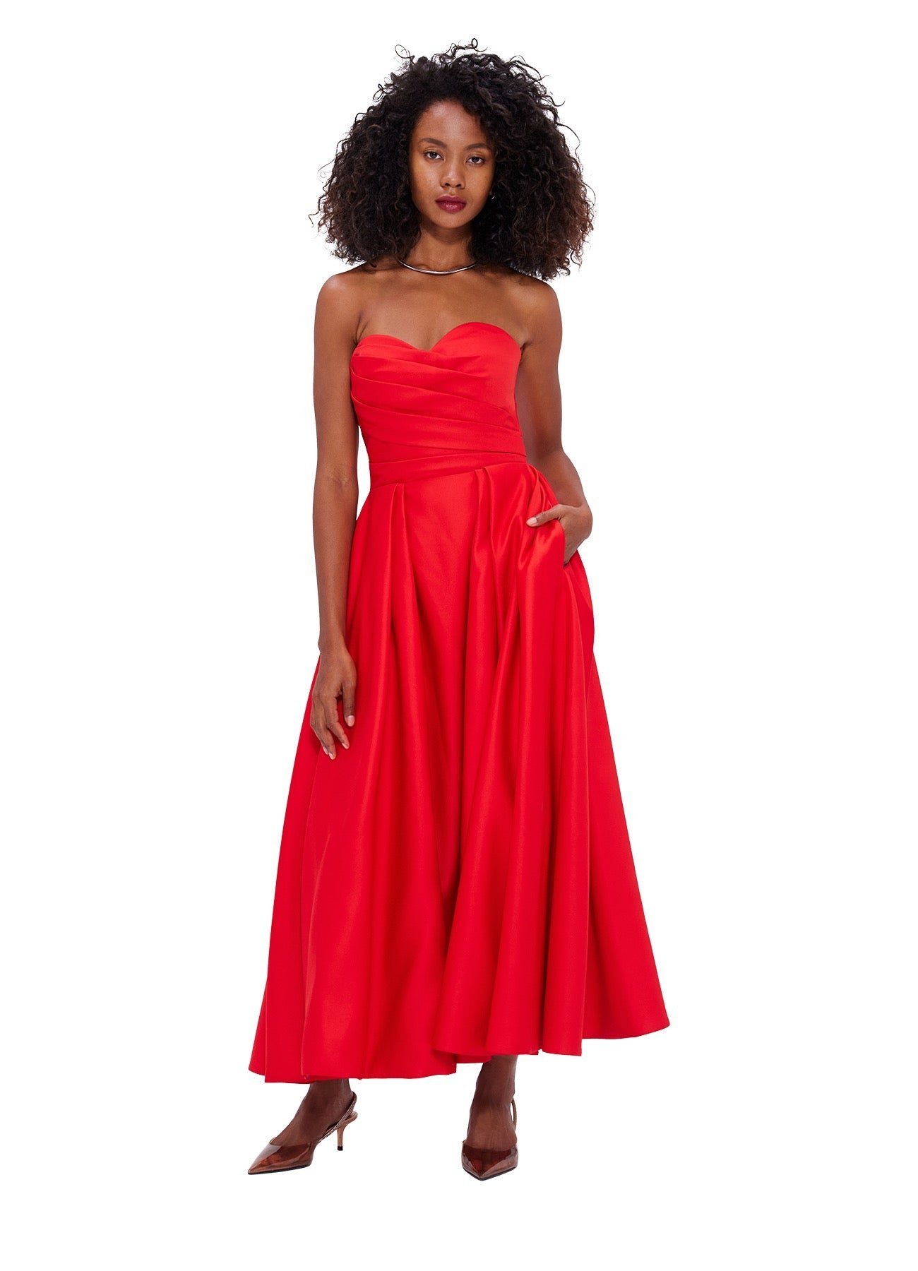 LEO LIN JESSICA BUSTIER GOWN - RED photo 3