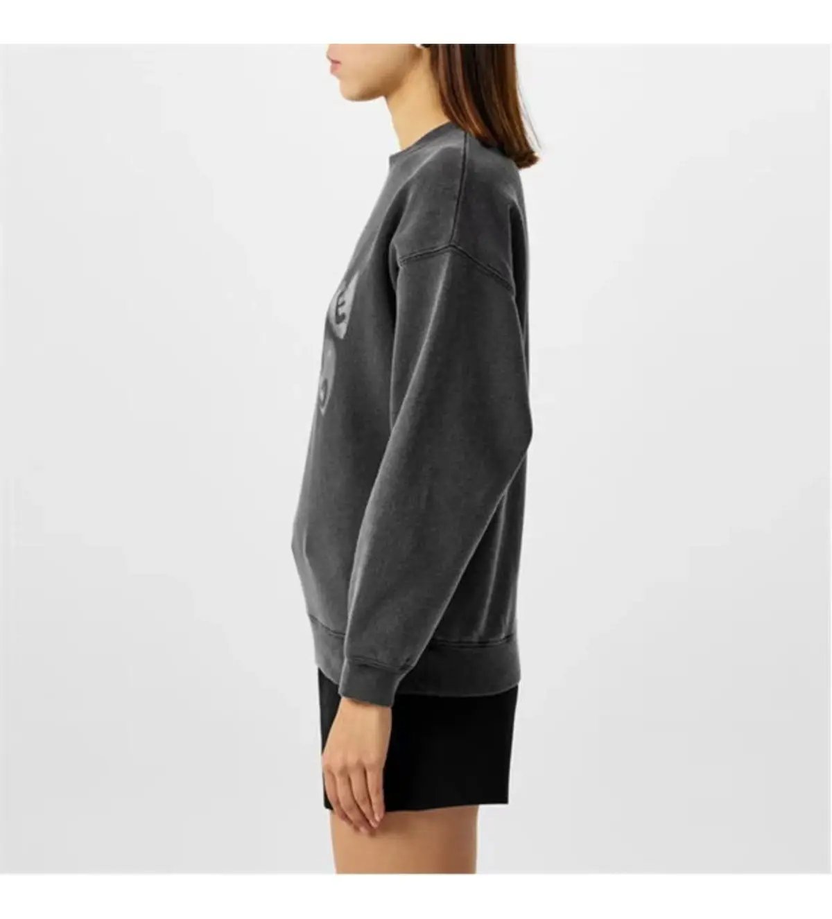 Anine Bing Spencer Sweatshirt Hearts Washed Black Size XS / AU 6 photo 2