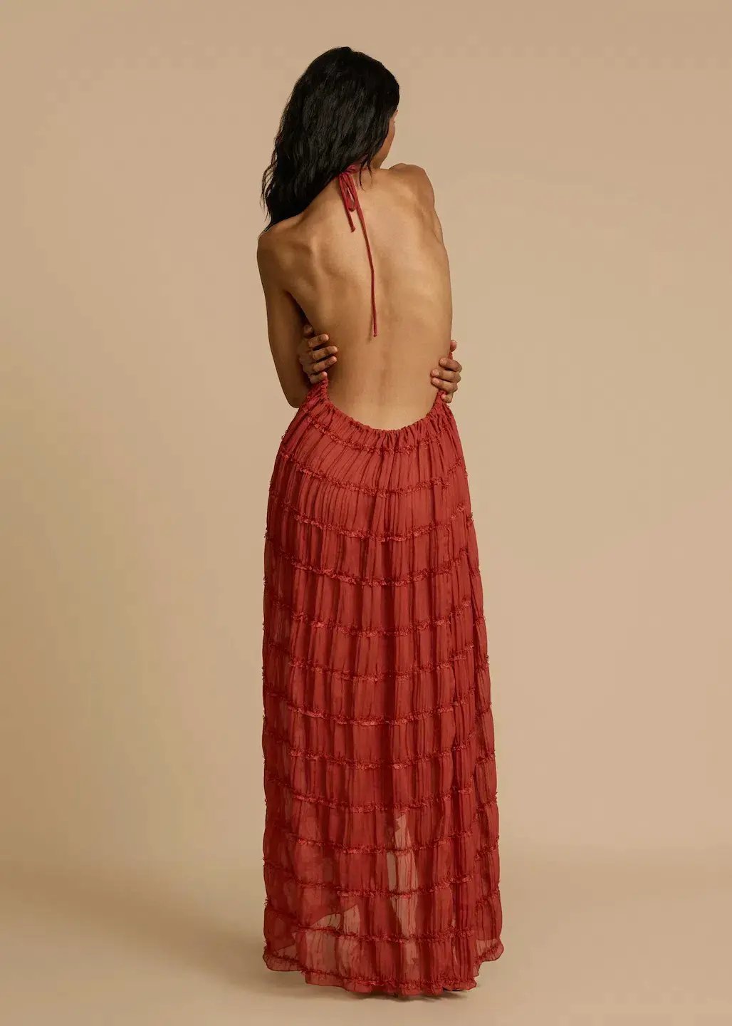 Arcina Ori Juliette Halter Top & Maxi Skirt Set Red Size S / AU 6-8 photo 7
