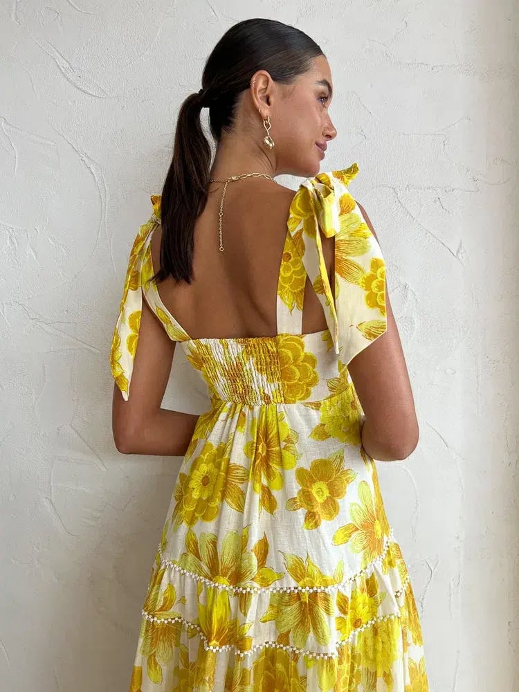 Alemais Sonny Midi Dress in Lemon Size 10 photo 3