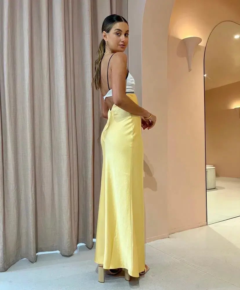 Bec & Bridge Nadia Bustier Maxi Dress in Multi Yellow Size 8 photo 2