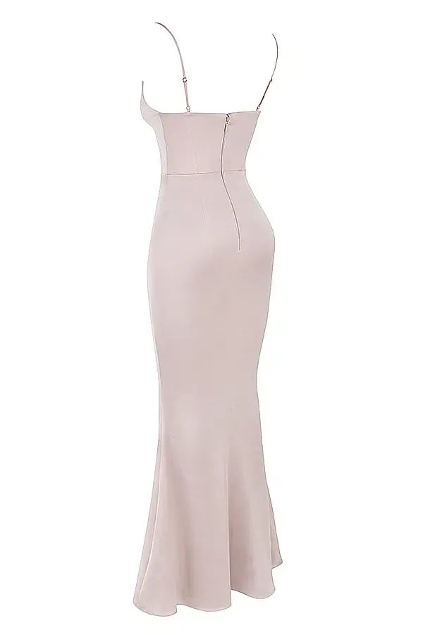House of CB Olivette Crystal Satin Maxi Dress White Size 10 photo 6