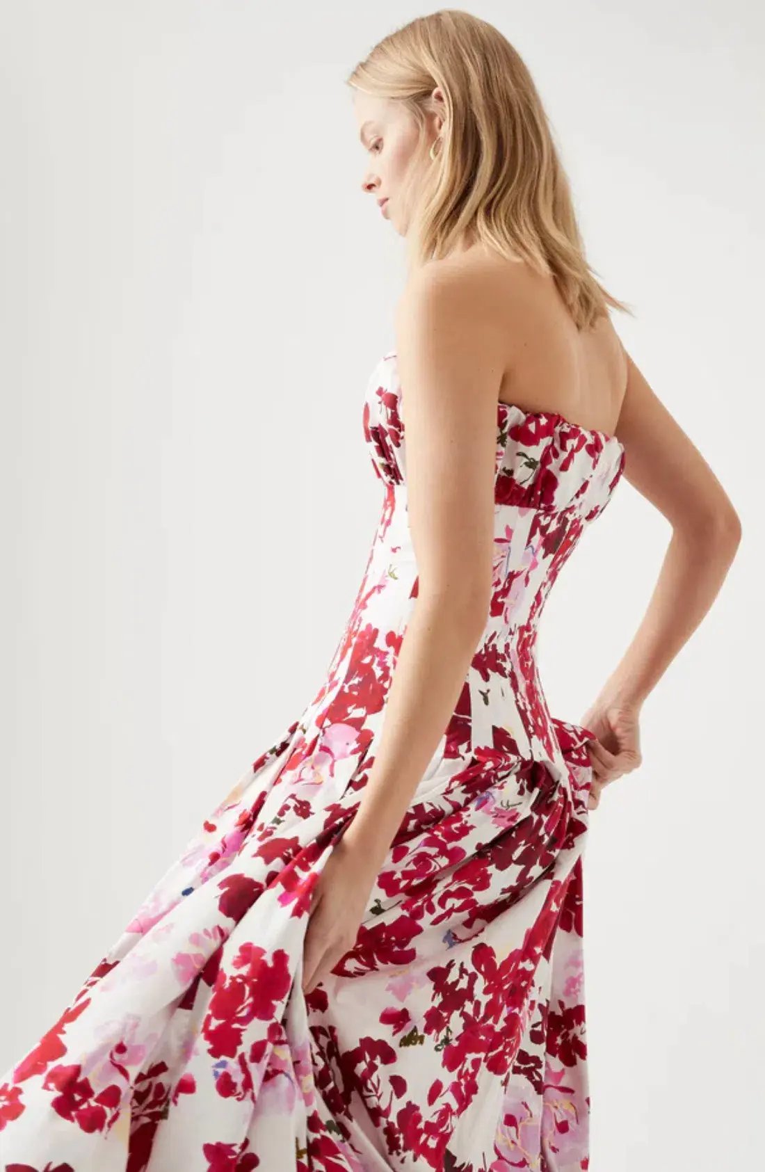Aje Mathilde Bubble Hem Dress Print Size 14 photo 3