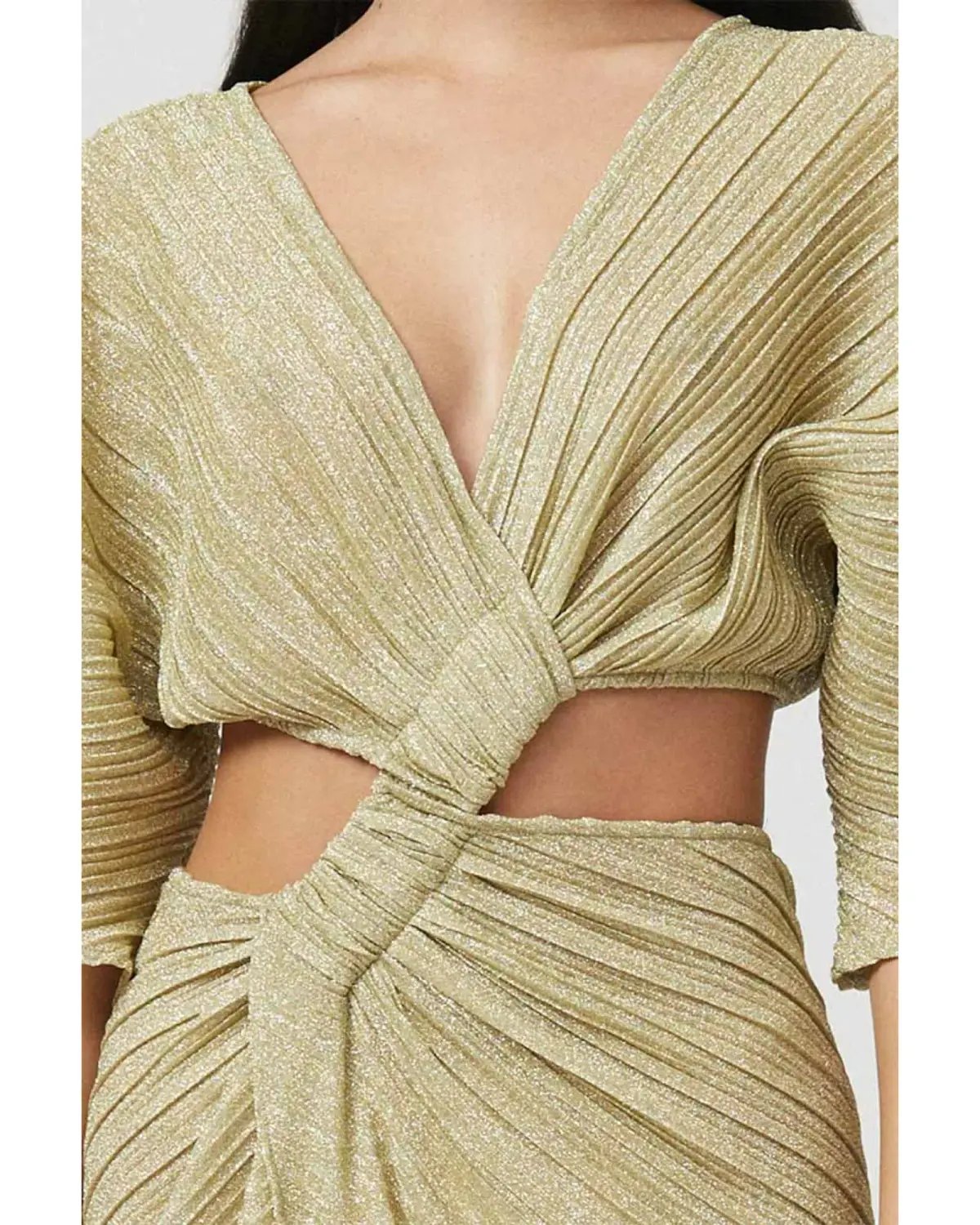 Suboo Stevie Cross-over Midi Dress in Gold Size AU 6 photo 3