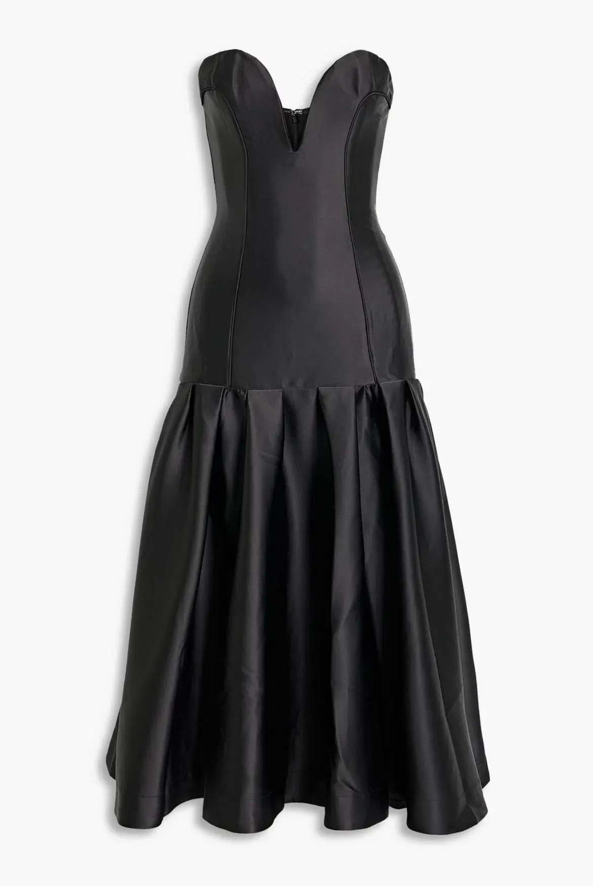 Nicholas Lumo Strapless Fluted Satin Gown Black Size US 4 / AU 8 photo 3