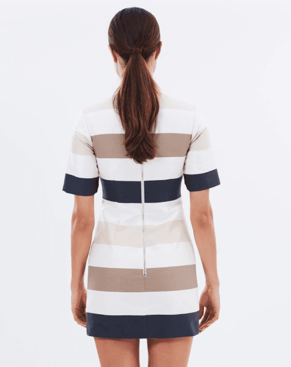 By Johnny Muted Stripe Tee Mini Dress Print Size 10 photo 3