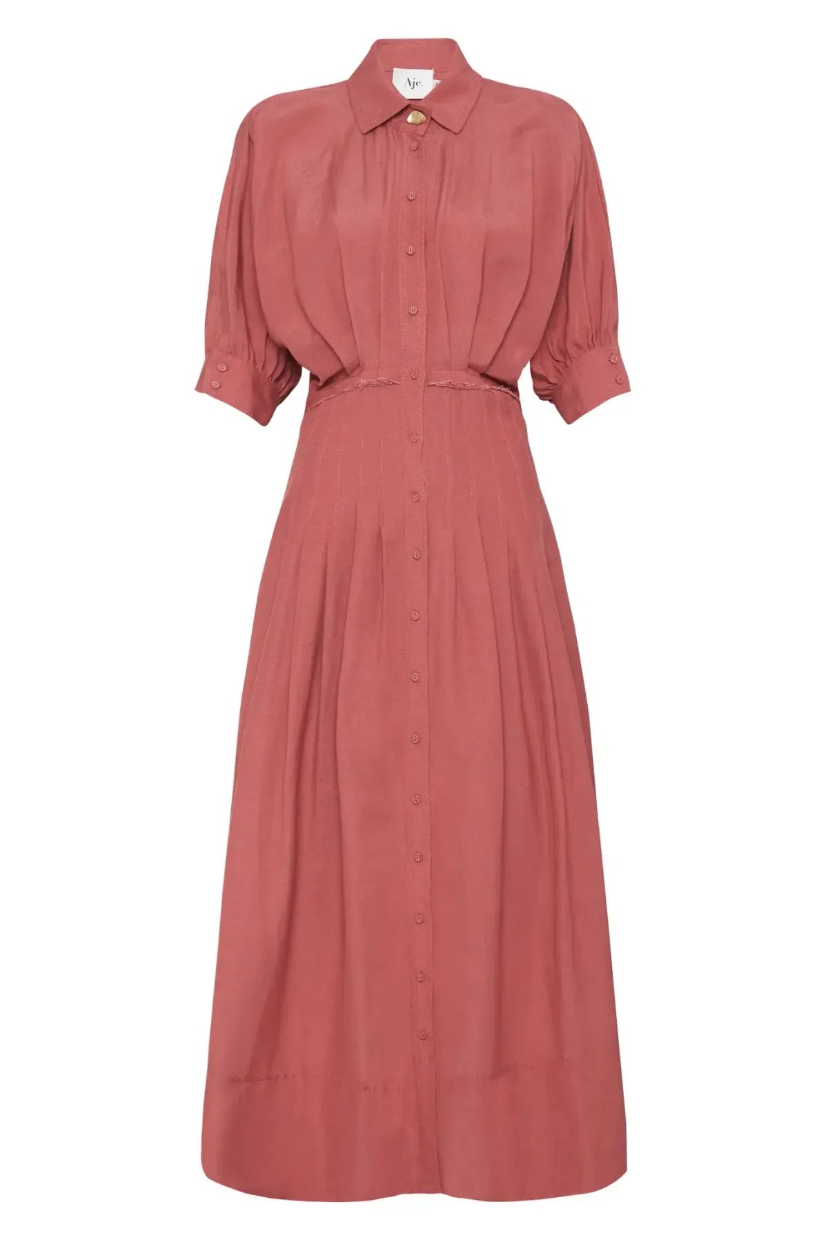 Aje Nova Shirt Midi Dress Dusty Rose Size 8 photo 4
