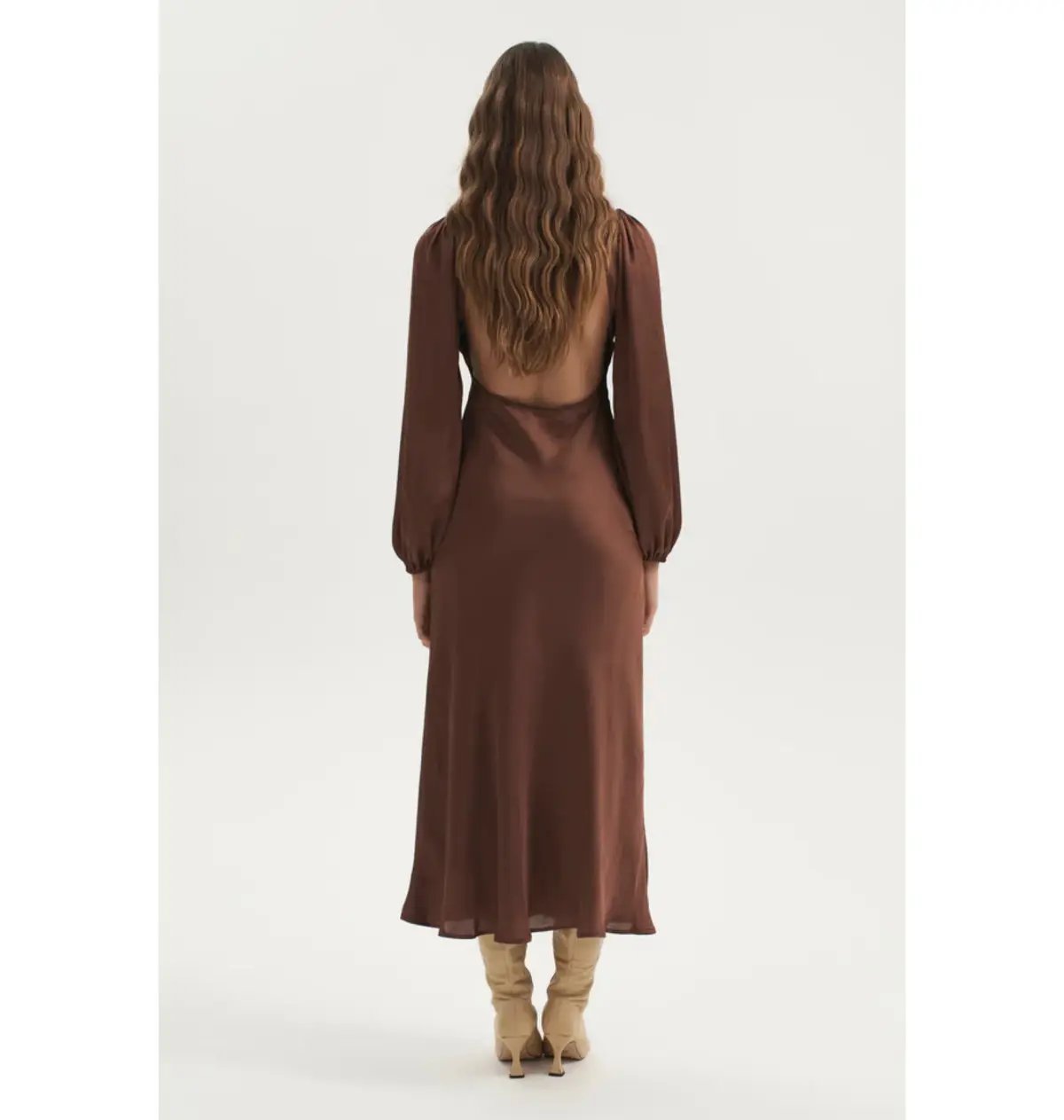 Ownley Bethenny Bias Backless Dress Chocolate Size AU 6 photo 4