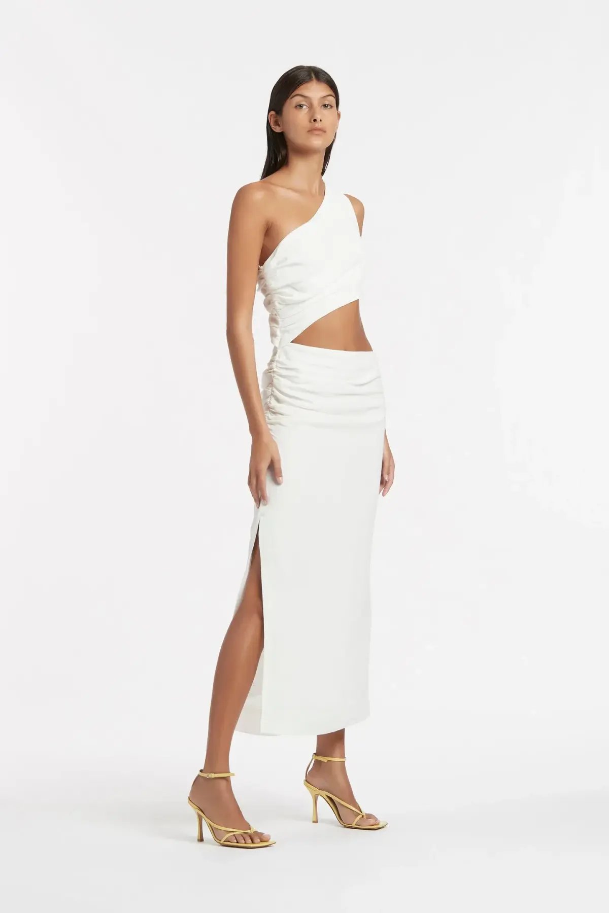 Sir the Label Clemence One Shoulder Midi Dress White Size 0 photo 2