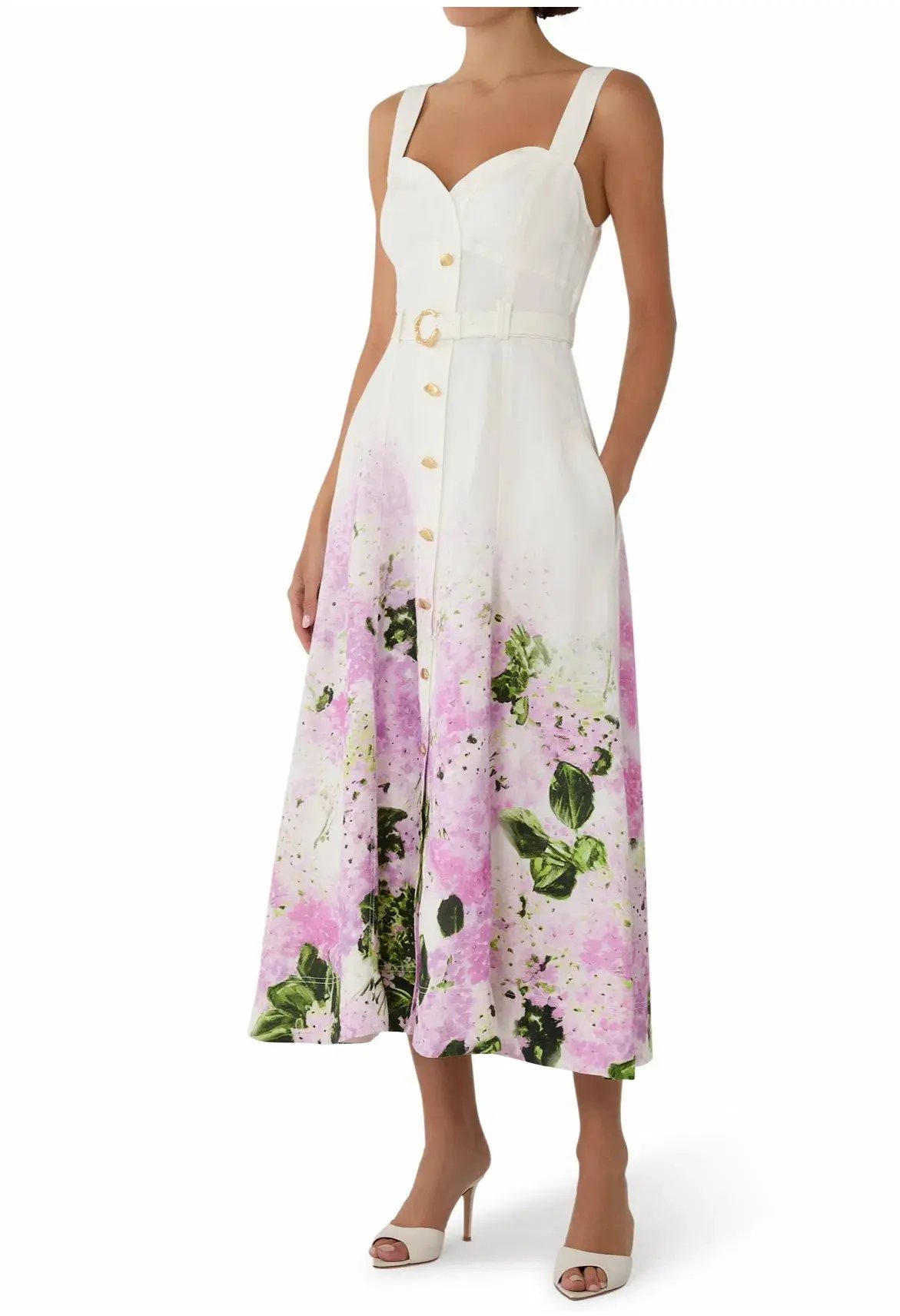 Aje Eartha Midi Dress In Pink Hydrangea Size 8 photo 2