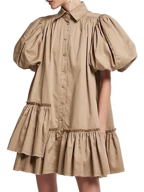 Aje Ambience Shirt Dress Brown Size 8 photo 3