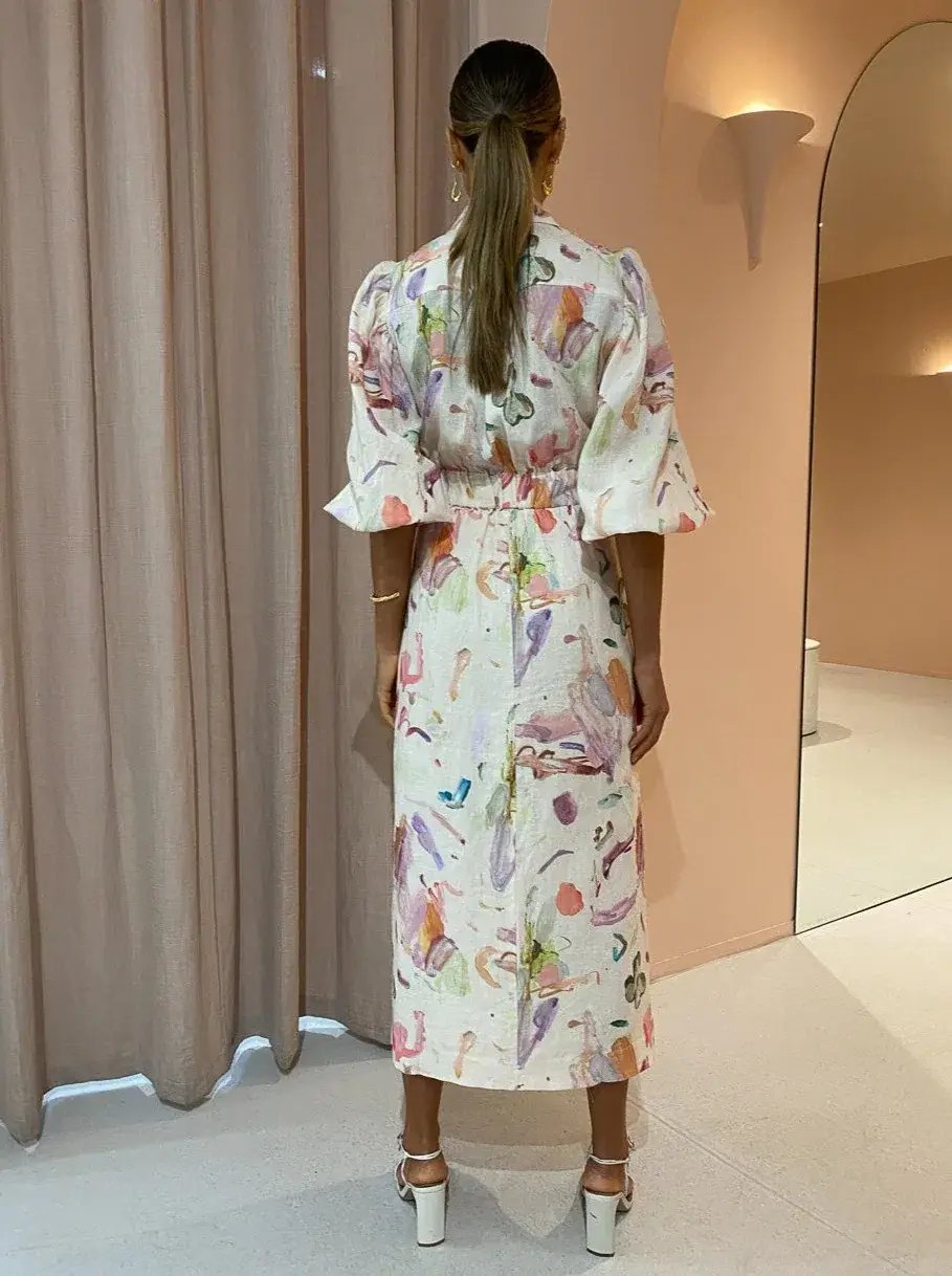 Alemais Annie Shirt Dress in Rose Print Size 14 photo 4